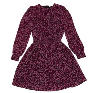 Michael Kors Animal Print Pink and Black Mini Dress Size Small